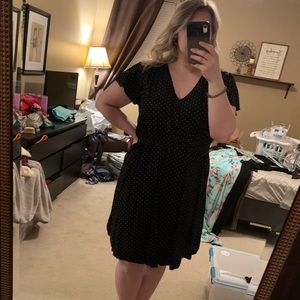 Black and white polka dot short sleeve dress old navy